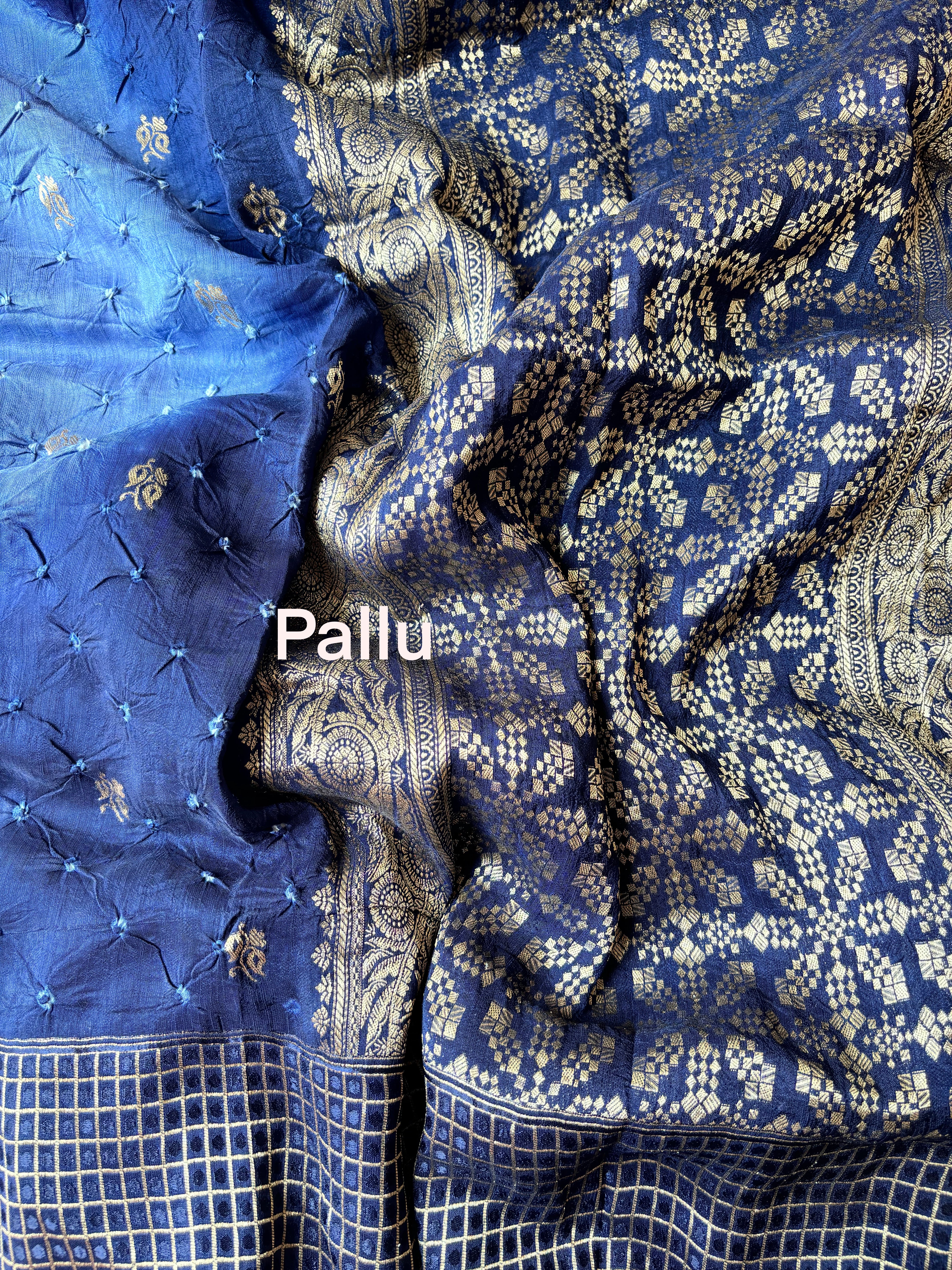 Indigo Blue Bandhini Saree